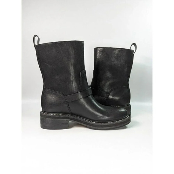 Rag & Bone Women's RB Moto Studded Pull On Boots Black Size 9 (MSRP $595) - Picture 4 of 10